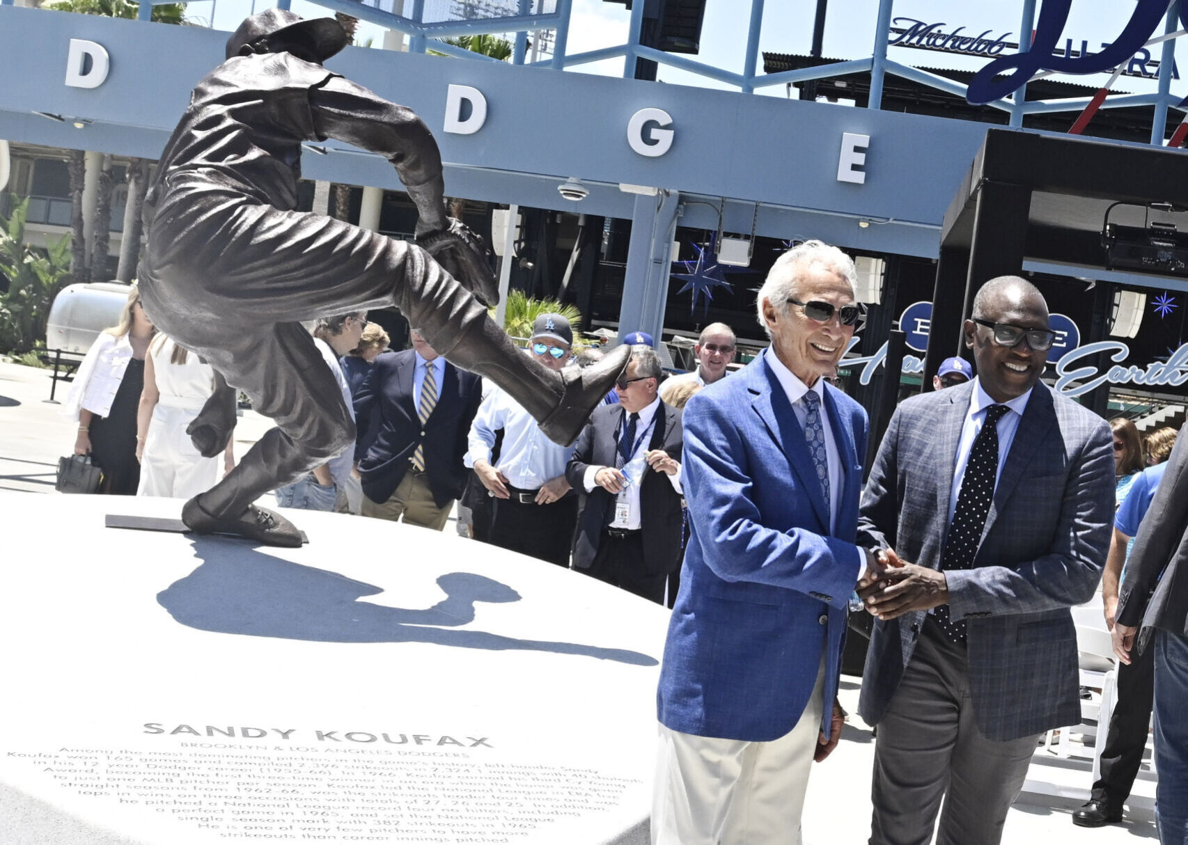 APTOPIX Dodgers Koufax Statue Baseball